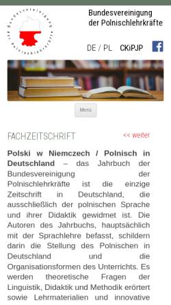 Vorschau der mobilen Webseite polnischunterricht.de, Polski w Niemczech / Polnisch in Deutschland