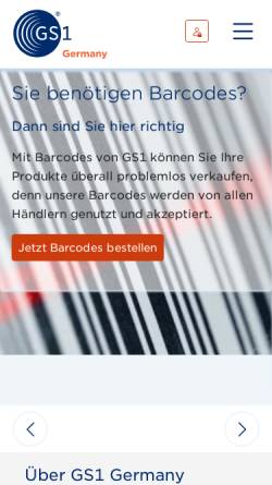 Vorschau der mobilen Webseite www.gs1-germany.de, ECR-Initiative Deutschland