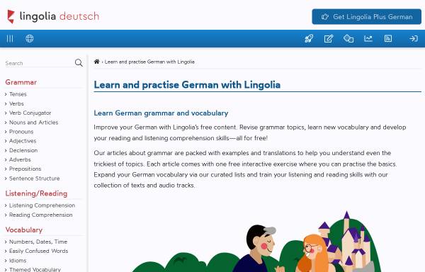 Vorschau von deutsch.lingolia.com, Lingolia: Deutsch lernen