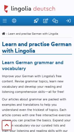 Vorschau der mobilen Webseite deutsch.lingolia.com, Lingolia: Deutsch lernen