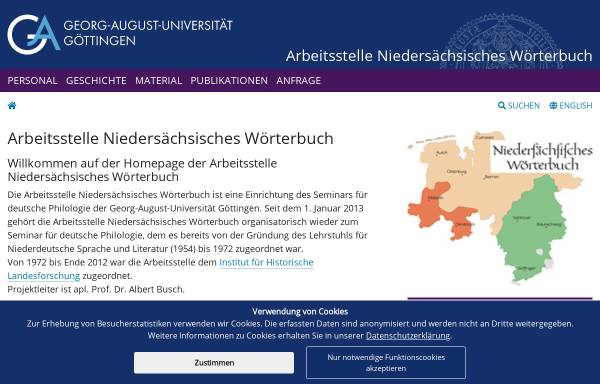 Vorschau von www.uni-goettingen.de, Arbeitsstelle Niedersächsisches Wörterbuch