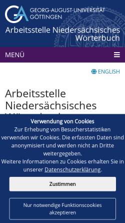 Vorschau der mobilen Webseite www.uni-goettingen.de, Arbeitsstelle Niedersächsisches Wörterbuch