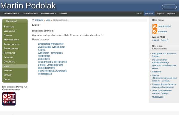 Vorschau von podolak.net, Linksammlung Dänische Sprache