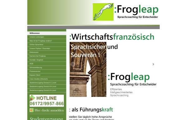 Vorschau von www.frog-leap.de, Frog Leap Rhein-Main, Bertrand Reisner-Sénélar