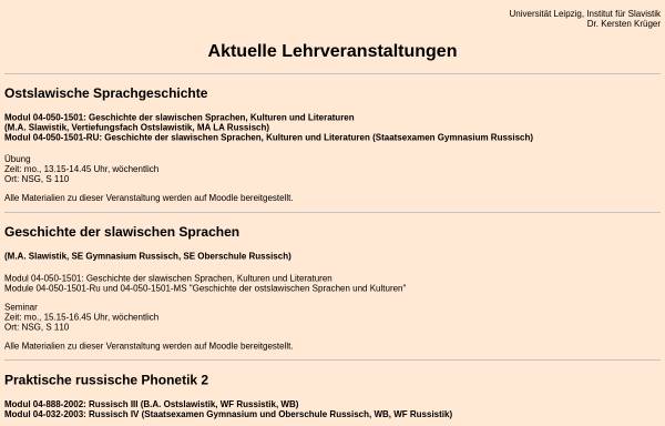 Vorschau von www.uni-leipzig.de, Kersten Krügers Lehrveranstaltungen