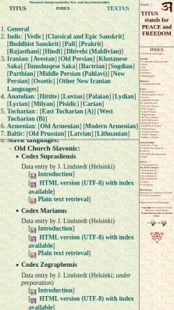Vorschau der mobilen Webseite titus.uni-frankfurt.de, Titus - Thesaurus indogermanischer Text- und Sprachmaterialien - Slavisch