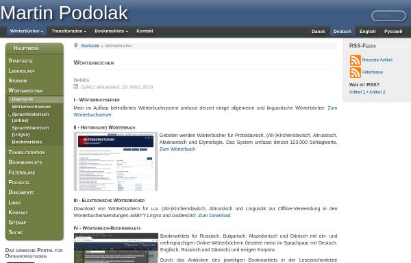 Vorschau von podolak.net, Wörterbücher für den Slavisten