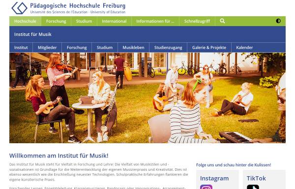 Vorschau von www.ph-freiburg.de, Musik an der PH Freiburg