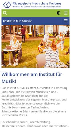 Vorschau der mobilen Webseite www.ph-freiburg.de, Musik an der PH Freiburg