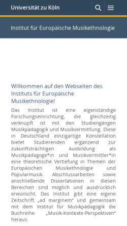 Vorschau der mobilen Webseite hf.uni-koeln.de, Institut für Europäische Musikethnologie