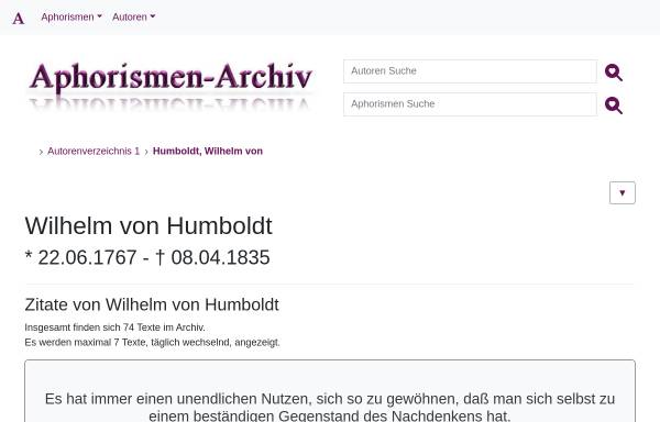 Vorschau von aphorismen-archiv.de, Wilhelm von Humboldt