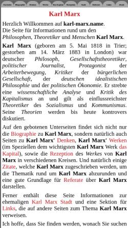 Vorschau der mobilen Webseite www.karl-marx.name, Biographie und Zitate