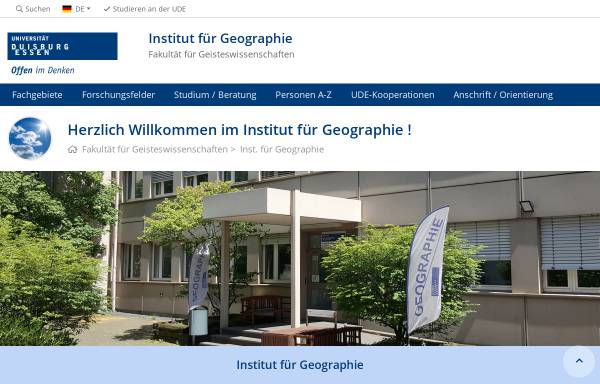Vorschau von www.uni-due.de, Institut für Geographie der Universität Duisburg-Essen