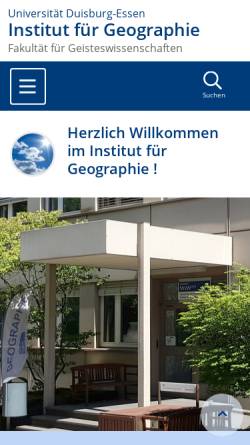 Vorschau der mobilen Webseite www.uni-due.de, Institut für Geographie der Universität Duisburg-Essen