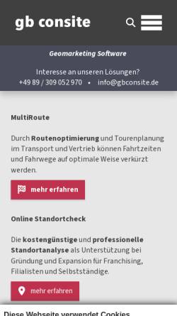 Vorschau der mobilen Webseite gbconsite.de, Gb consite GmbH
