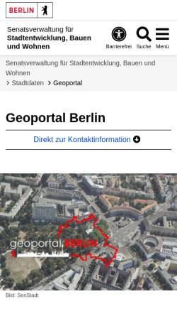 Vorschau der mobilen Webseite www.stadtentwicklung.berlin.de, Geoportal Berlin