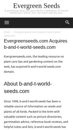 Vorschau der mobilen Webseite www.b-and-t-world-seeds.com, B & T World Seeds