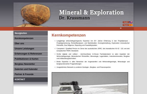 Vorschau von www.mineral-exploration.de, Mineral & Exploration Dr. Krassmann