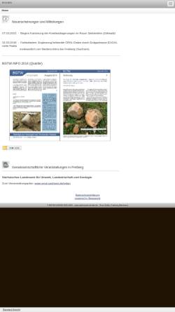 Vorschau der mobilen Webseite www.xn--schsische-kreide-vnb.de, Beiträge zur Geologie des Tharandter Waldes