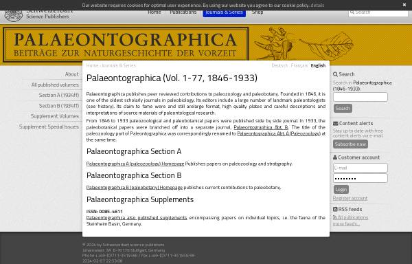 Palaeontographica - Beiträge zur Naturgeschichte der Vorzeit