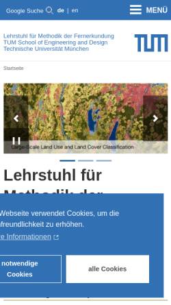 Vorschau der mobilen Webseite www.lmf.bgu.tum.de, TU München, Lehrstuhl für Methodik der Fernerkundung