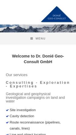 Vorschau der mobilen Webseite donie-geo-consult.de, Dr. Donié Geo-Consult GmbH