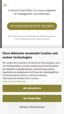 Vorschau der mobilen Webseite www.saatgut-shop.com, Fa. Beringmeier