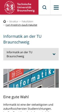 Vorschau der mobilen Webseite www.tu-braunschweig.de, Technische Universität Braunschweig