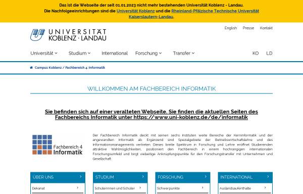 Vorschau von www.uni-koblenz-landau.de, Fachbereich Informatik - Universität Koblenz-Landau