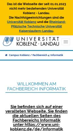 Vorschau der mobilen Webseite www.uni-koblenz-landau.de, Fachbereich Informatik - Universität Koblenz-Landau