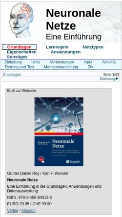 Vorschau der mobilen Webseite www.neuronalesnetz.de, Neuronale Netze. Eine Einführung.