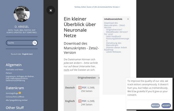 Vorschau von www.dkriesel.com, D. Kriesel - Ein Kleiner Überblick über Neuronale Netze