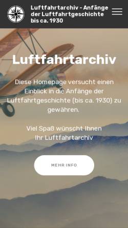 Vorschau der mobilen Webseite www.luftfahrtarchiv.eu, Luftfahrtgeschichte by Gert Steidle