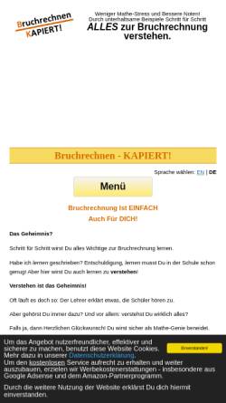 Vorschau der mobilen Webseite bruchrechnen-kapiert.de, Bruchrechnen-kapiert.de