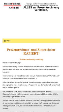 Vorschau der mobilen Webseite prozentrechnen-kapiert.de, Prozentrechnen-KAPIERT!