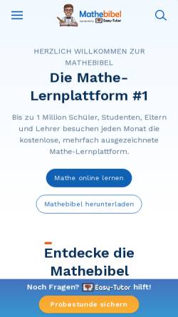 Vorschau der mobilen Webseite www.mathebibel.de, Mathebibel