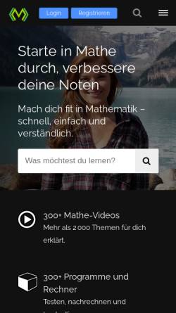 Vorschau der mobilen Webseite www.matheretter.de, Matheretter