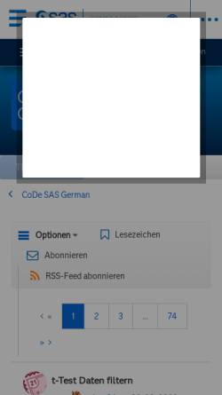 Vorschau der mobilen Webseite communities.sas.com, CoDe SAS - Community Deutschsprachiger SAS-Programmierer und -Anwender