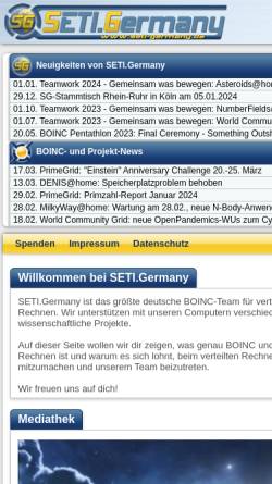 Vorschau der mobilen Webseite www.seti-germany.de, SETI.Germany