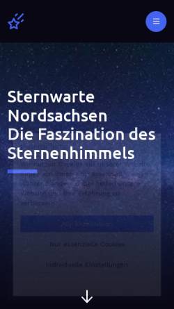 Vorschau der mobilen Webseite www.sternwarte-nordsachsen.de, Sternwarten Nordsachsens