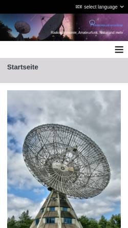 Vorschau der mobilen Webseite www.astropeiler.de, Förderverein Astropeiler Stockert