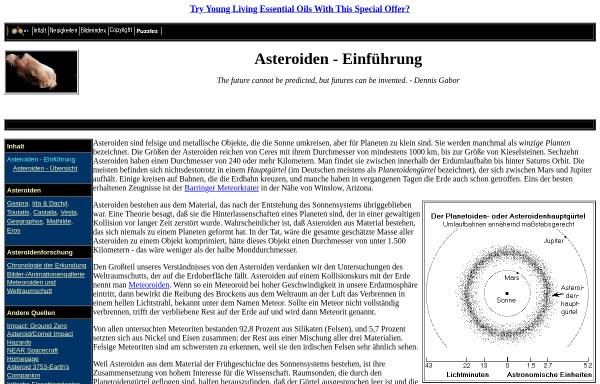 Vorschau von solarviews.com, Asteroiden