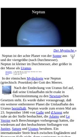 Vorschau der mobilen Webseite www.neunplaneten.de, Planet Neptun