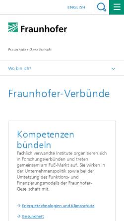 Vorschau der mobilen Webseite www.lifesciences.fraunhofer.de, Fraunhofer-Verbund Life Sciences