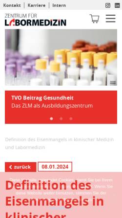 Vorschau der mobilen Webseite zlmsg.ch, Zentrum für Labormedizin