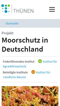 Vorschau der mobilen Webseite www.moorschutz-deutschland.de, Infoportal Moorschutz in Deutschland