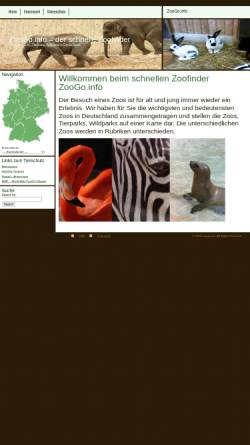Vorschau der mobilen Webseite www.zoogo.info, ZooGo.info – der schnelle Zoofinder