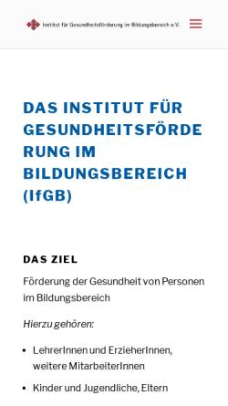 Vorschau der mobilen Webseite institutfgb.de, Institut für Gesundheitsförderung im Bildungsbereich e.V.