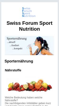 Vorschau der mobilen Webseite forumsportnutrition.ch, Swiss Forum for Sport Nutrition (SFSN)