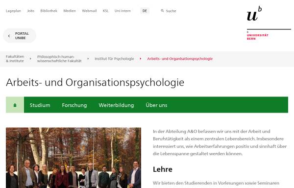 Abteilung Arbeits- und Organisationspsychologie - Universität Bern
